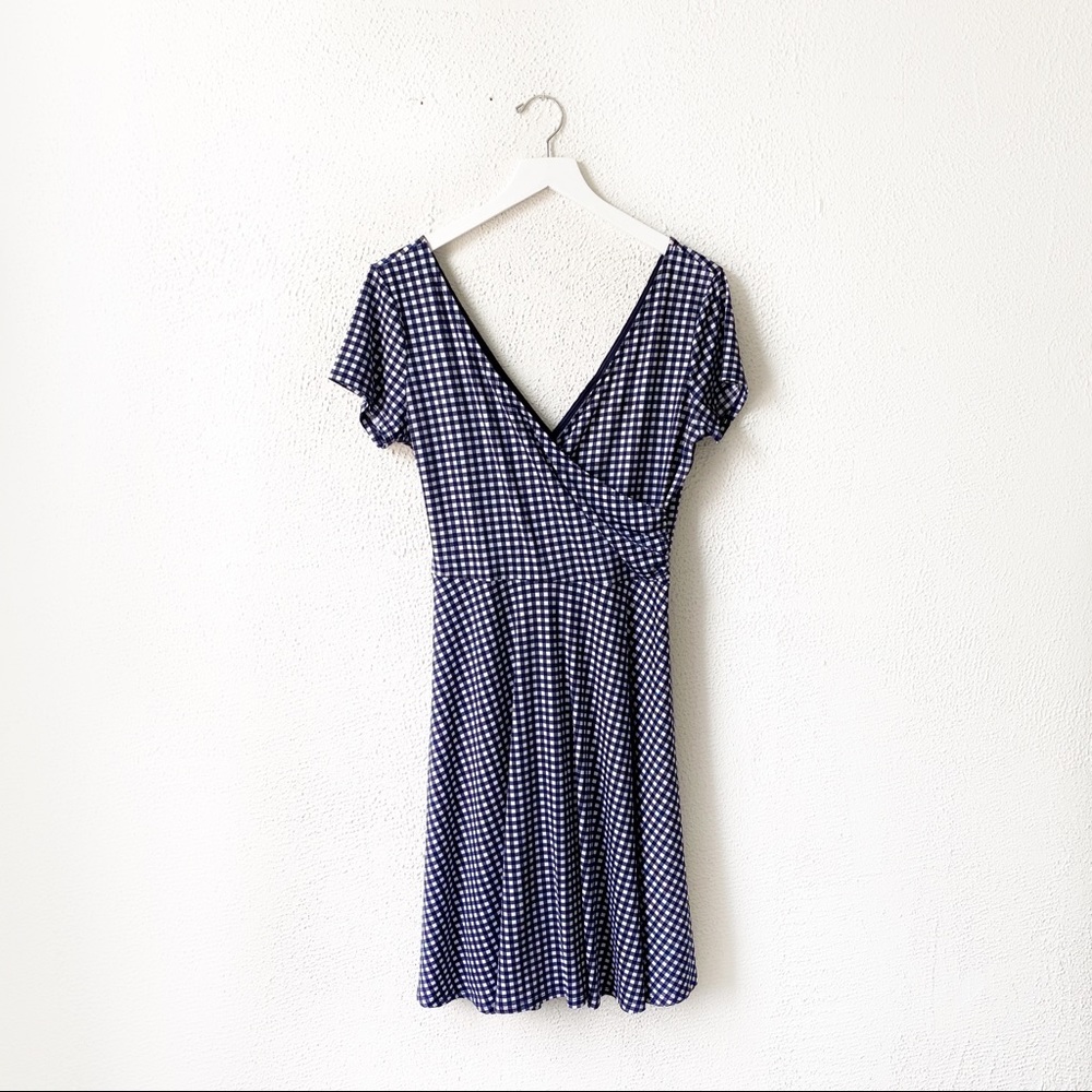 Kaileigh | Blue and White Gingham Wrap Dress